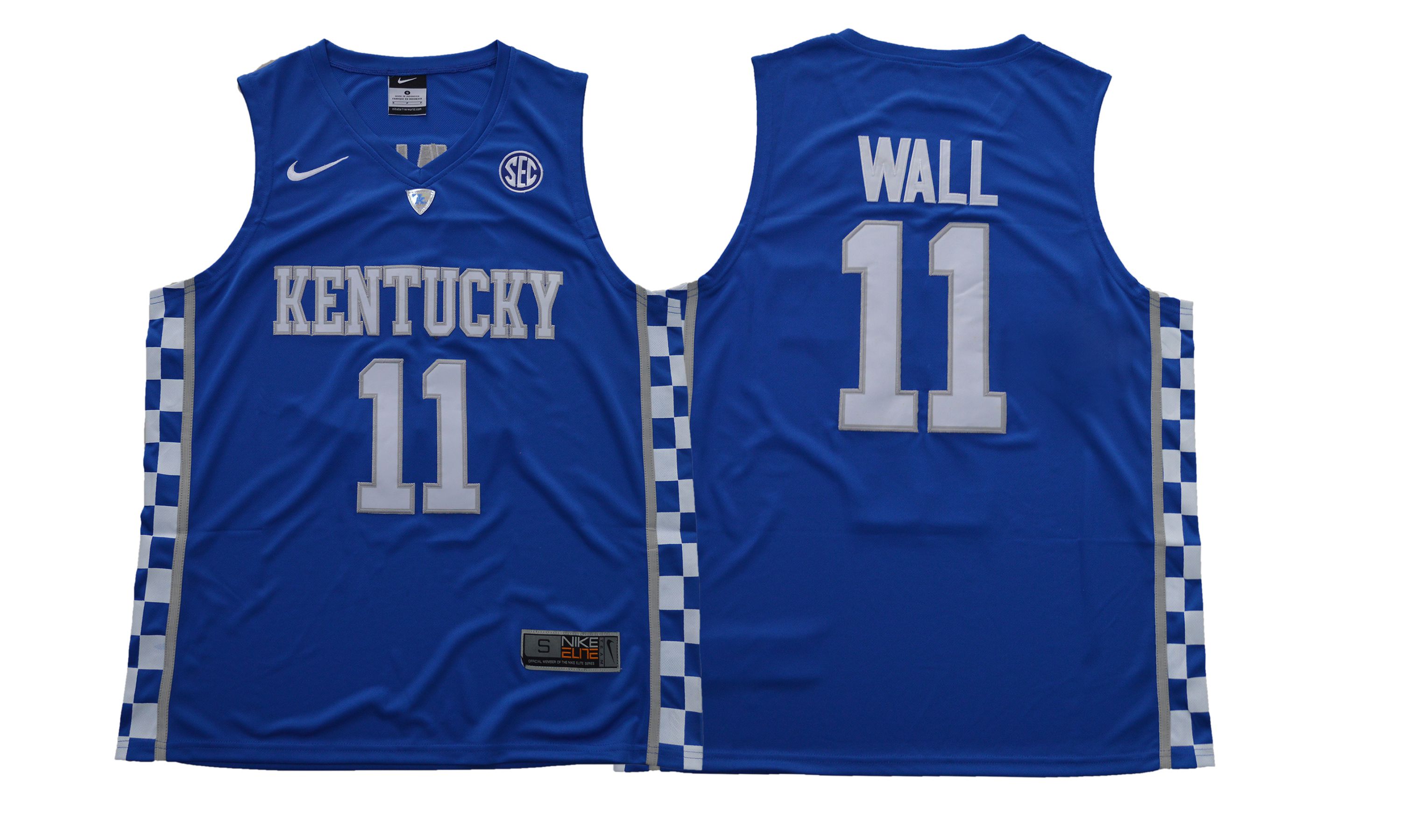 Men Kentucky Wildcats #11 Wall Blue NBA NCAA Jerseys